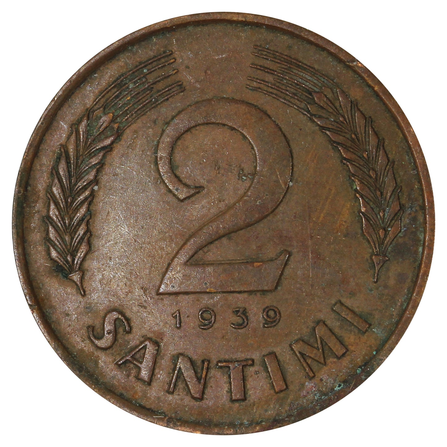 Latvia 1939 2 Santimi Extra Fine (EF40)