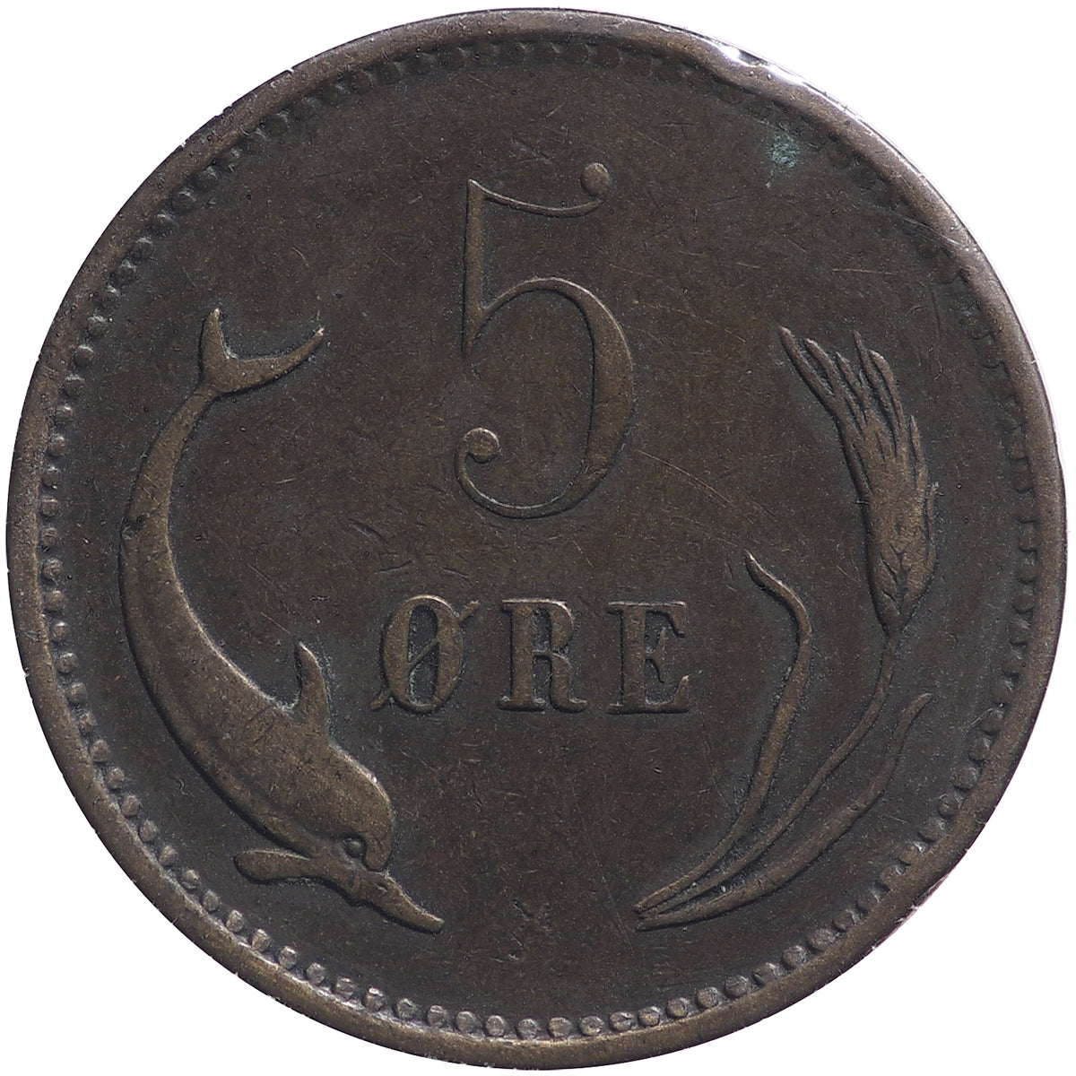 Denmark 1884CS 5 Ore Very Fine (VF20)