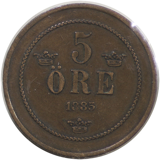 Sweden 1885 5 Ore VF-EF (VF30)