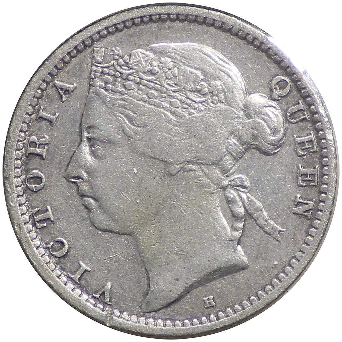 Straits Settlements 1890H 10 Cents Very Fine (VF20)