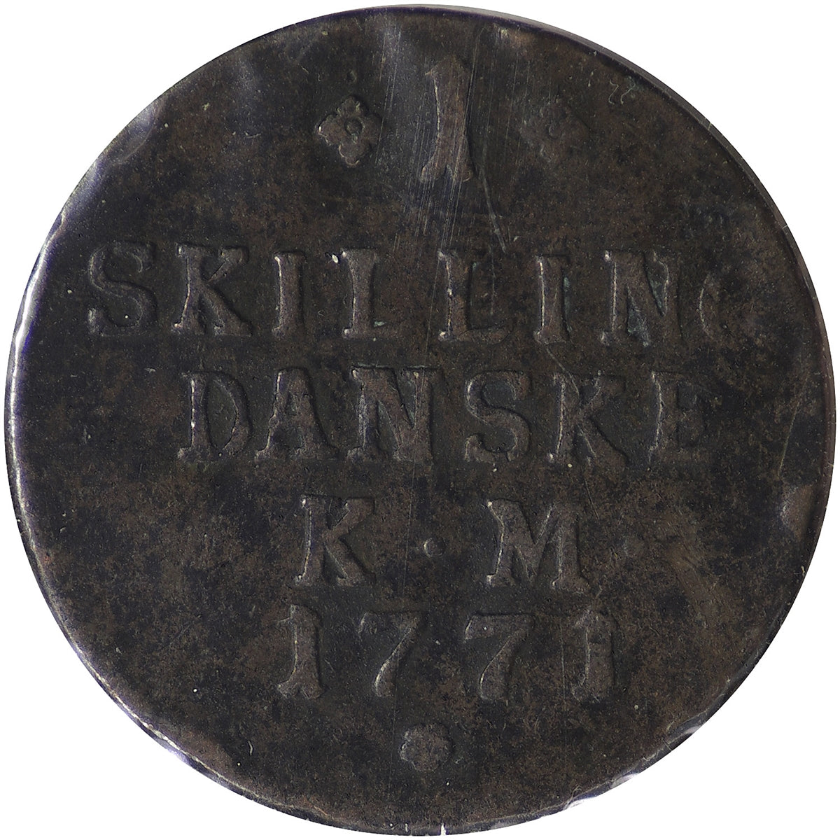 Denmark 1771 Skilling F-VF (F15)