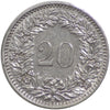 Switzerland 1936B 20 Rappen Almost Uncirculated (AU50)