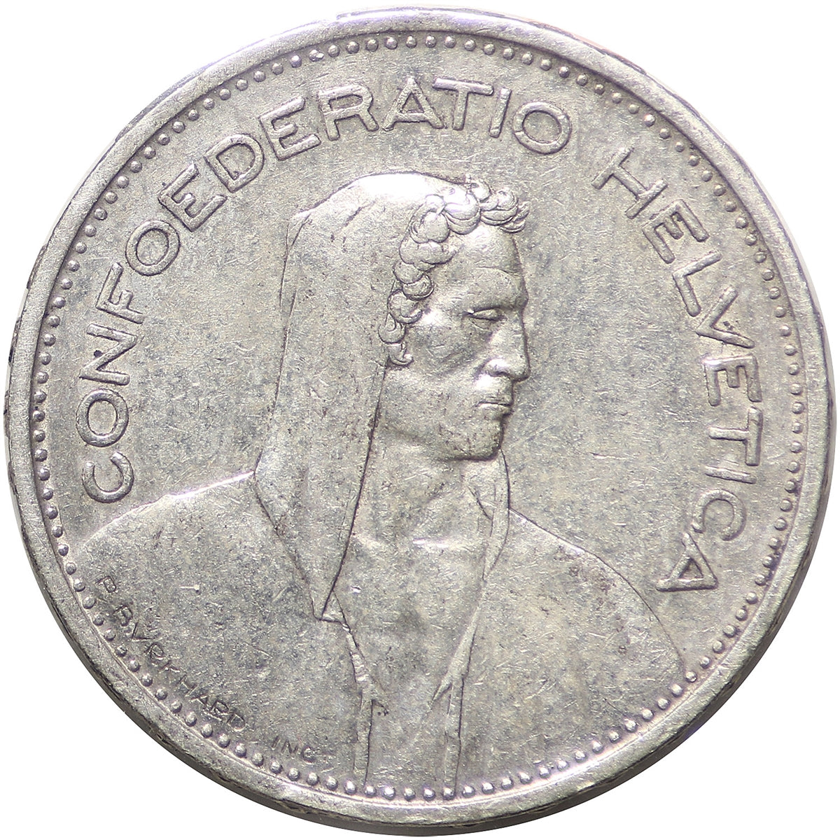 Switzerland 1952B 5 Francs Extra Fine (EF40) $