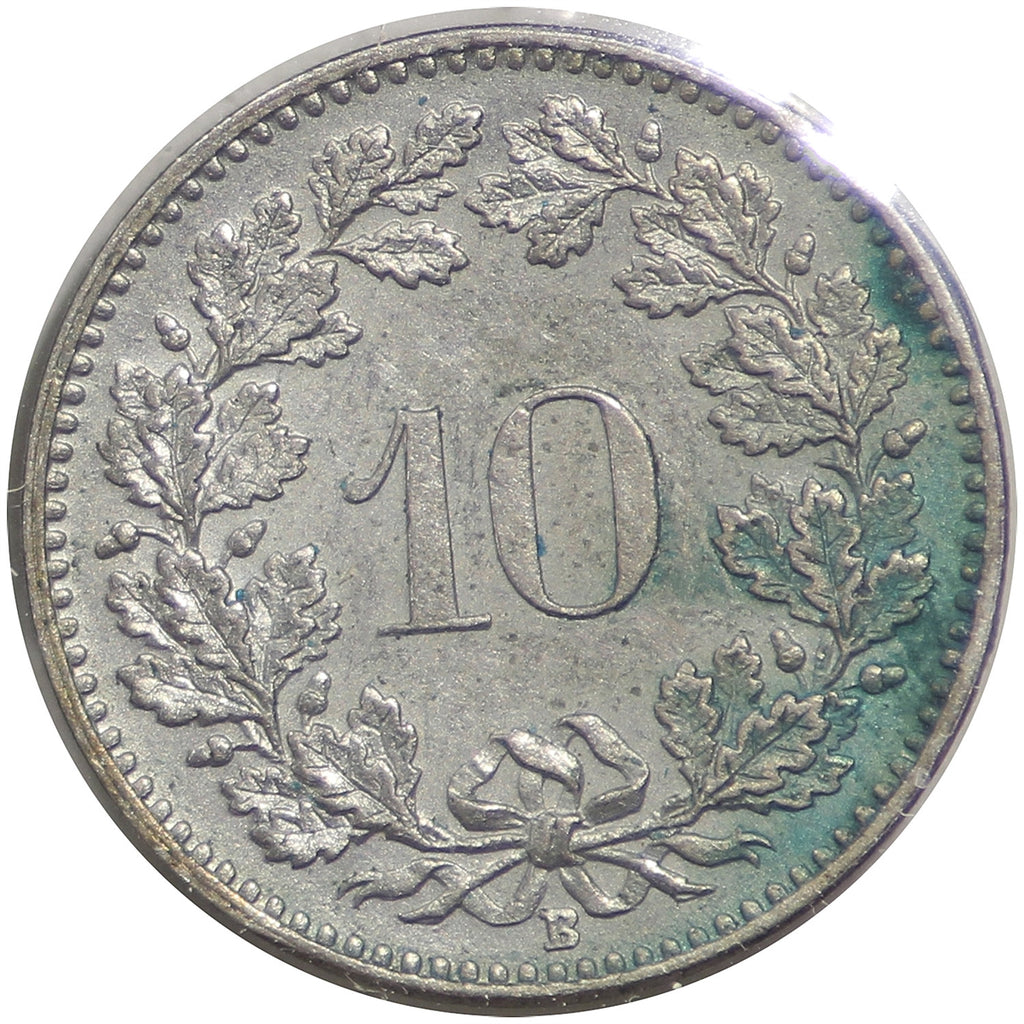 Switzerland 1907B 10 Rappen Uncirculated (MS60)