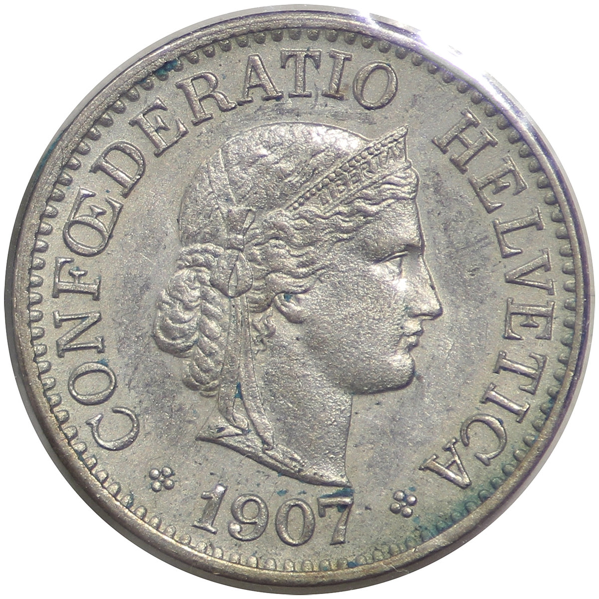 Switzerland 1907B 10 Rappen Uncirculated (MS60)