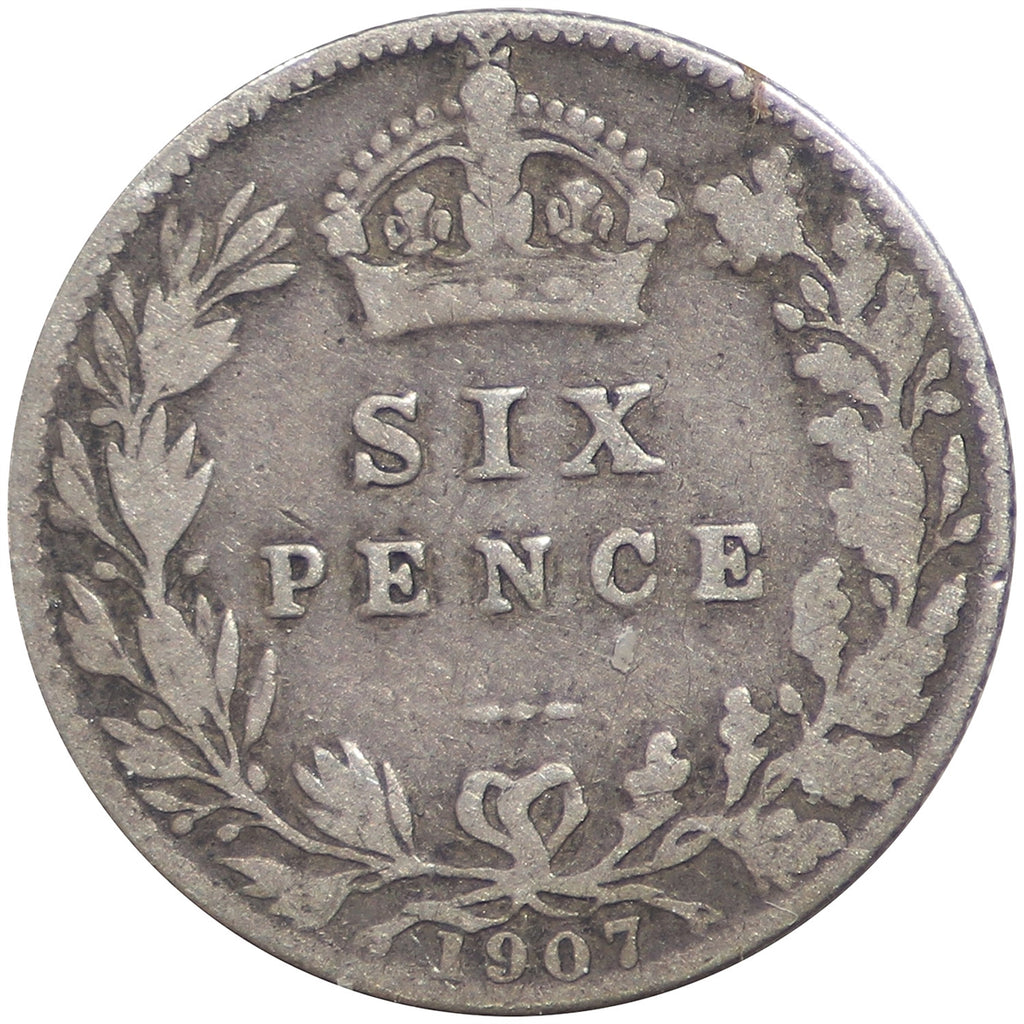 Great Britain 1907 6 Pence Fine (F12)