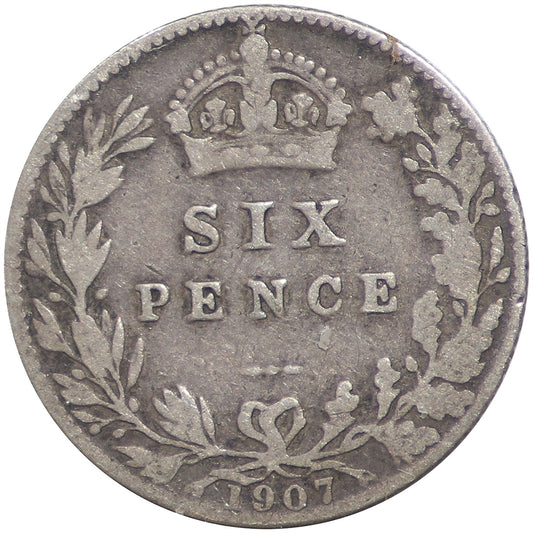 Great Britain 1907 6 Pence Fine (F12)