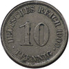 German Empire 1900A 10 Pfennig Almost Uncirculated (AU50)