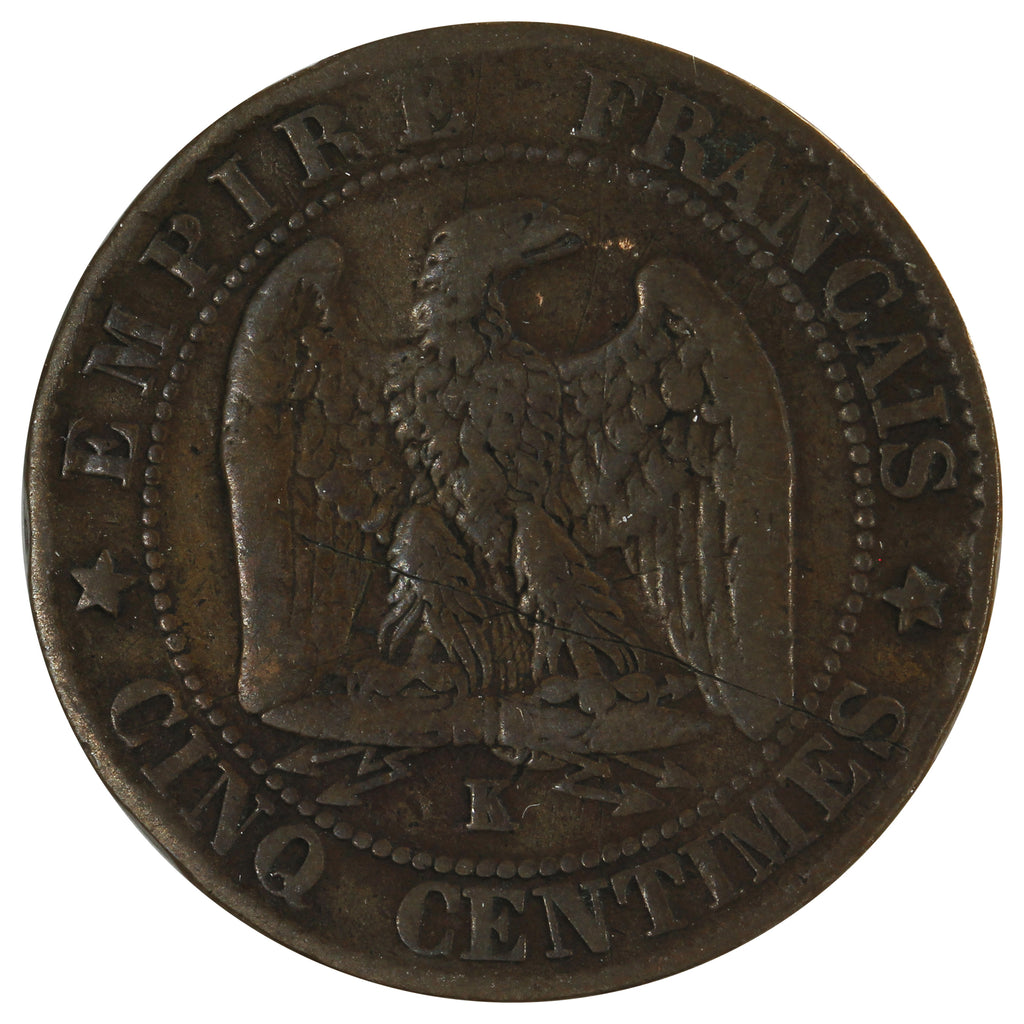 France 1864K 5 Centimes Very Fine (VF20)