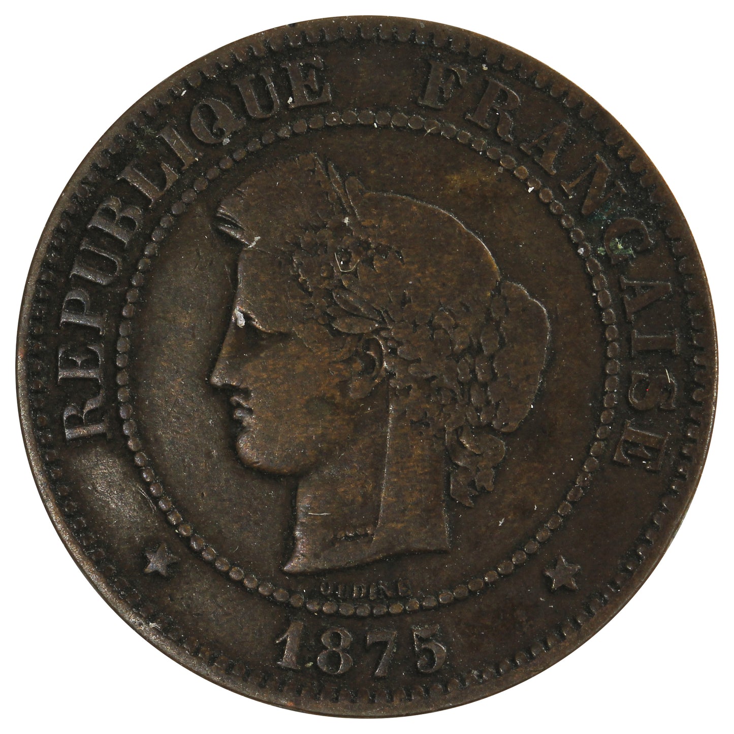France 1875A 5 Centimes Very Fine (VF20)