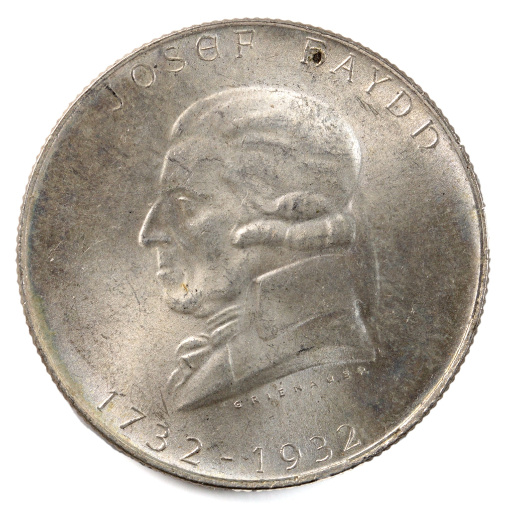 Austria 1932 Josef Haydn 2 Schilling Brilliant Uncirculated (MS63) $