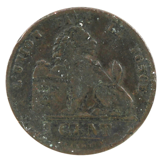 Belgium 1845 Centime VF-EF (VF-30)