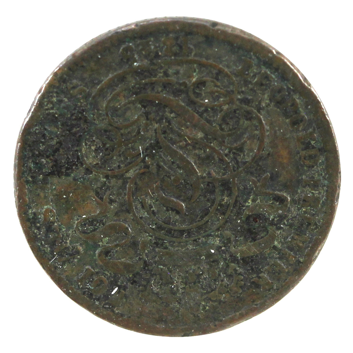Belgium 1845 Centime VF-EF (VF-30)