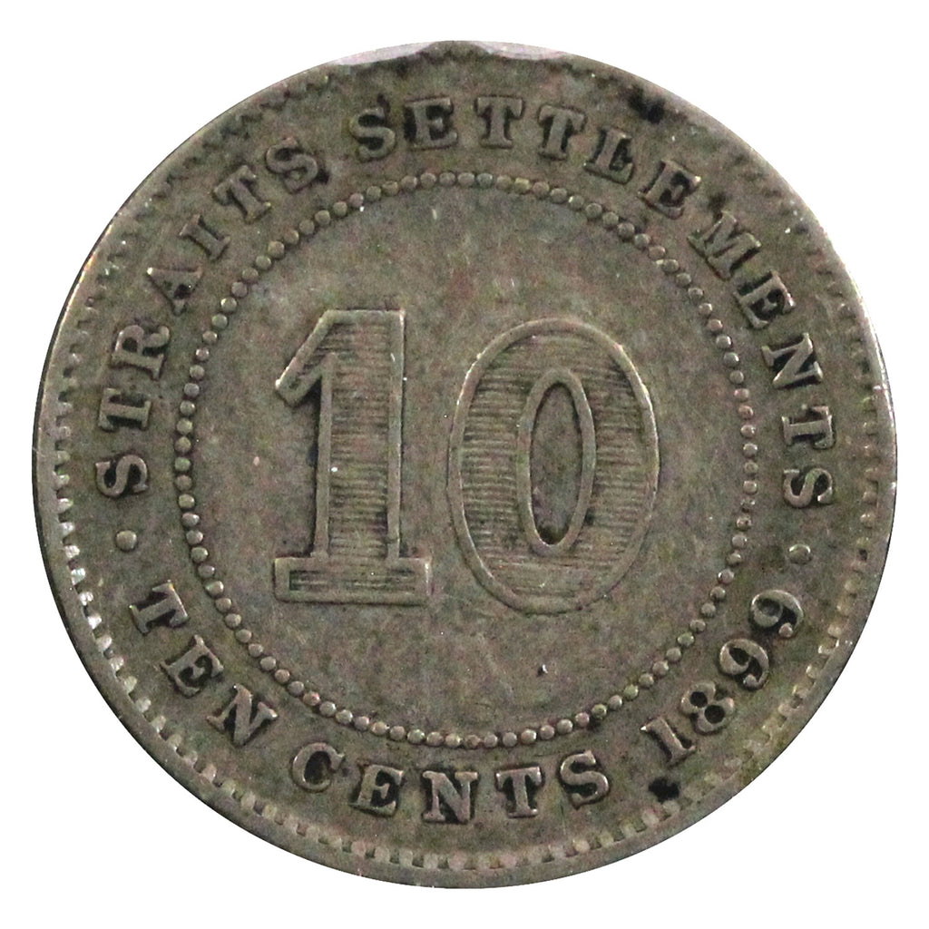 Straits Settlements 1899 10-cent VF-EF (VF-30) $
