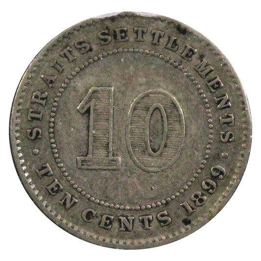 Straits Settlements 1899 10-cent VF-EF (VF-30) $