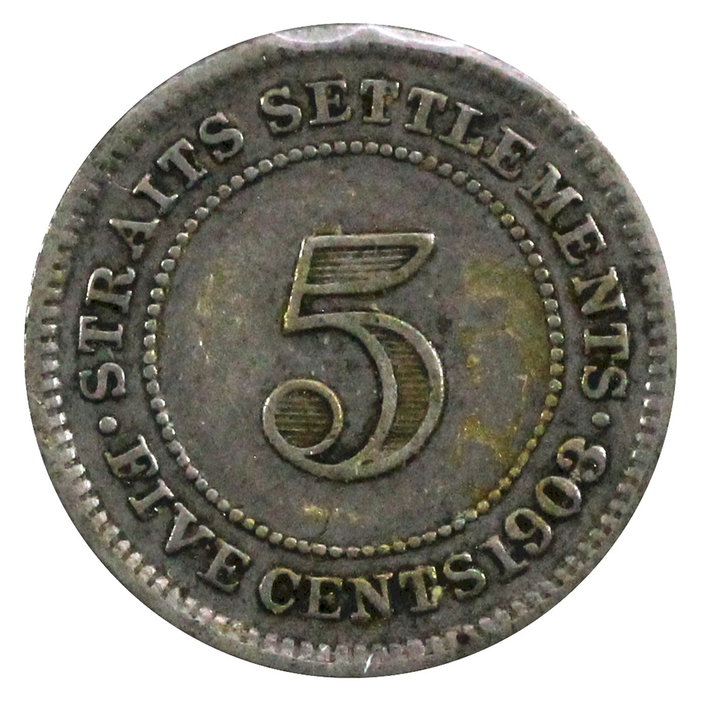 Straits Settlements 1903 5 Cents Very Fine (VF20)