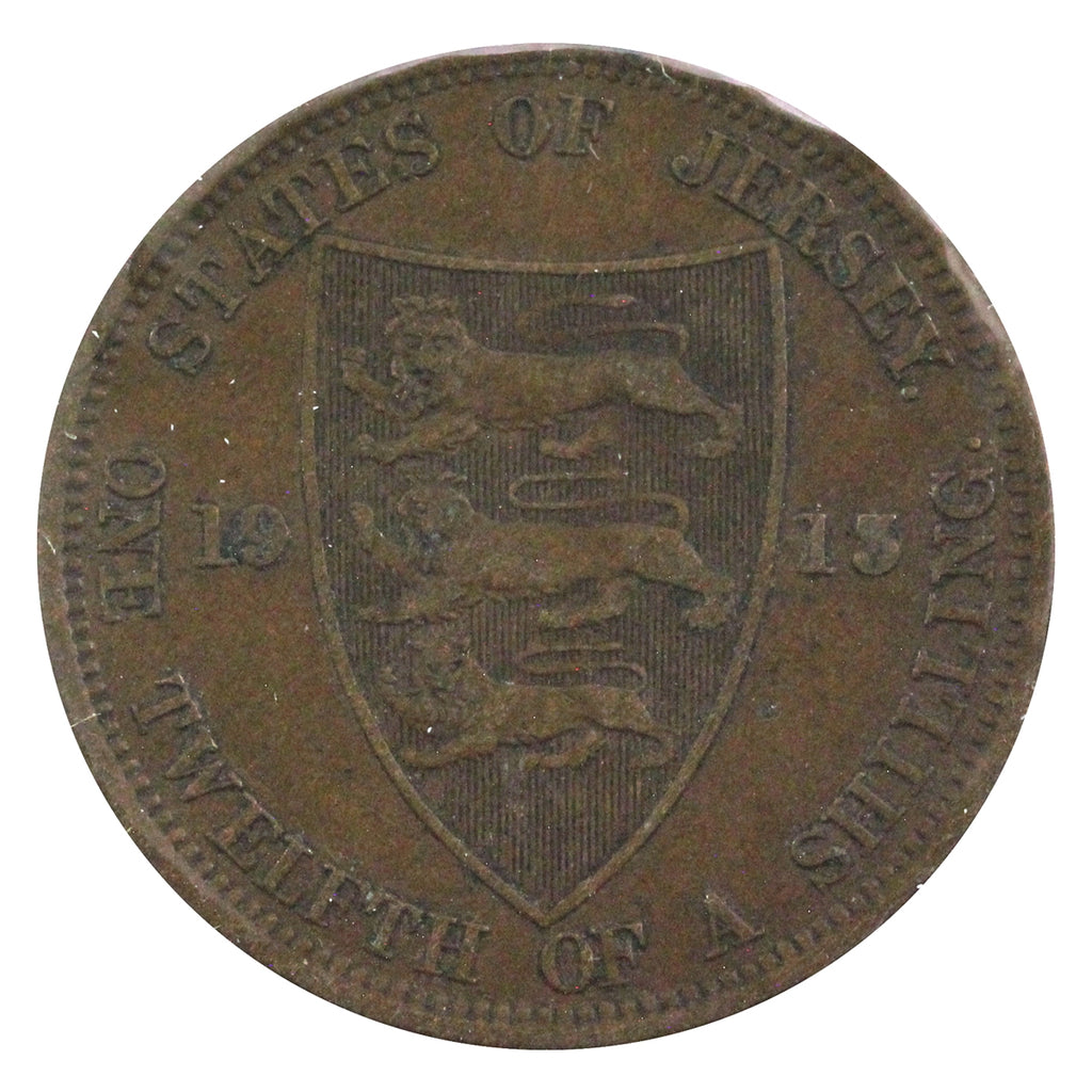Jersey 1913 1/12 Shilling Extra Fine (EF40)
