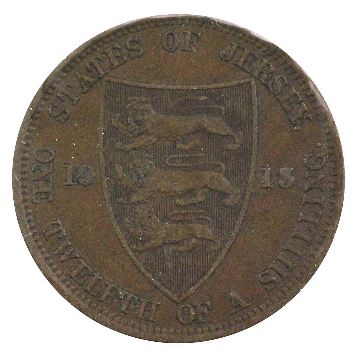 Jersey 1913 1/12 Shilling Extra Fine (EF40)