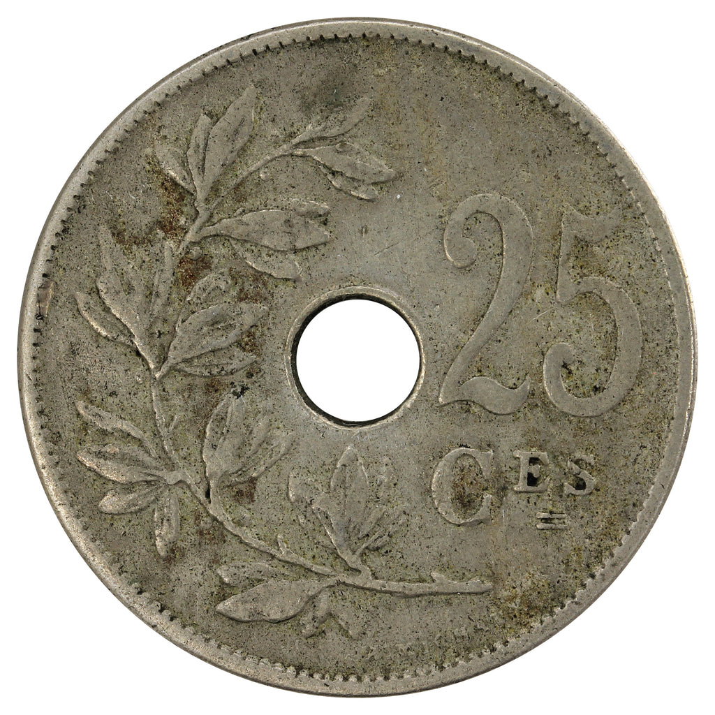 Belgium 1909 25 Centimes VF-EF (VF-30)