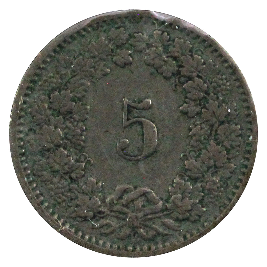 Switzerland 1914B 5 Rappen VF-EF (VF30)