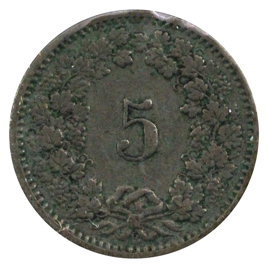 Switzerland 1914B 5 Rappen VF-EF (VF30)
