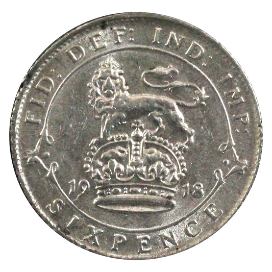 Great Britain 1918 6 Pence AU-UNC (AU55) $