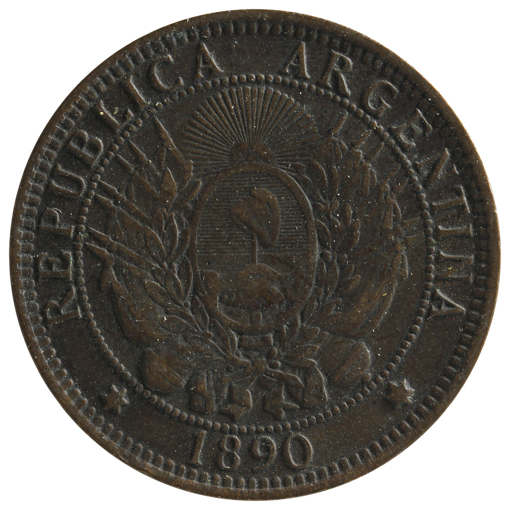 Argentina 1890 2 Centavos Extra Fine (EF-40)