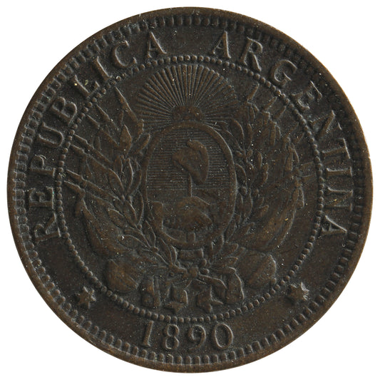 Argentina 1890 2 Centavos Extra Fine (EF-40)