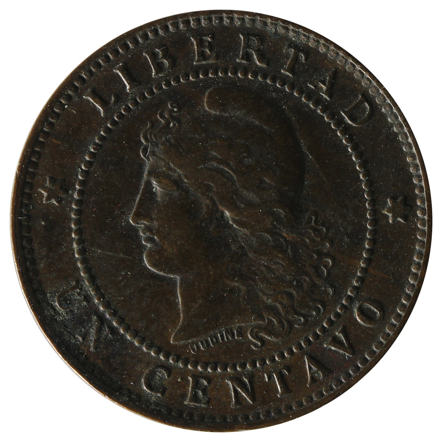 Argentina 1893 Centavo Extra Fine (EF-40)