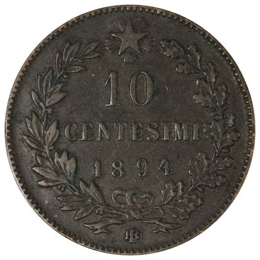 Italy 1894BI 20 Centesimi Extra Fine (EF40)