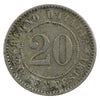 Italy 1894 KB 20 Centesimi Almost Uncirculated (AU50)