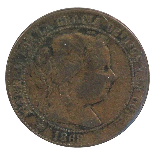 Spain 1868OM 2 1/2 Centimos Extra Fine (EF-40)