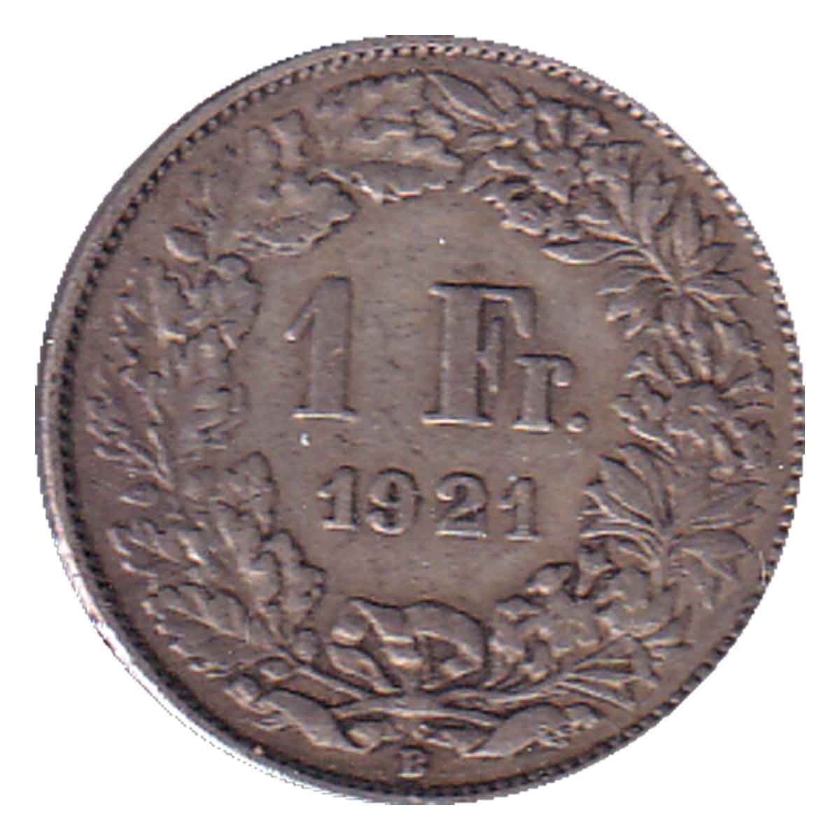 Switzerland 1921B Franc Extra Fine (EF40)
