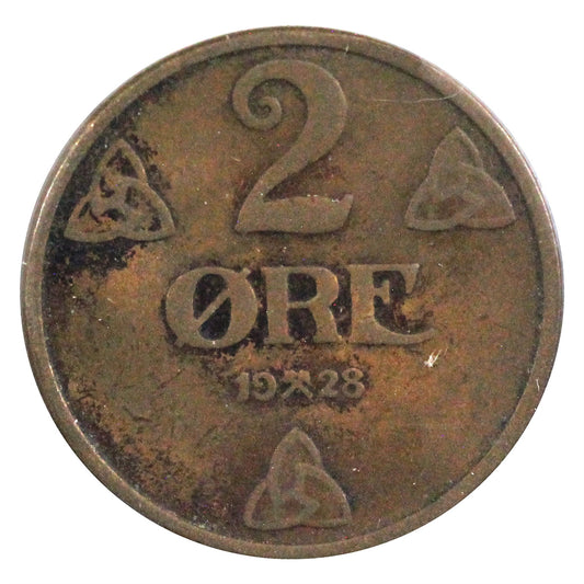 Norway 1928 2 Ore Extra Fine (EF-40)