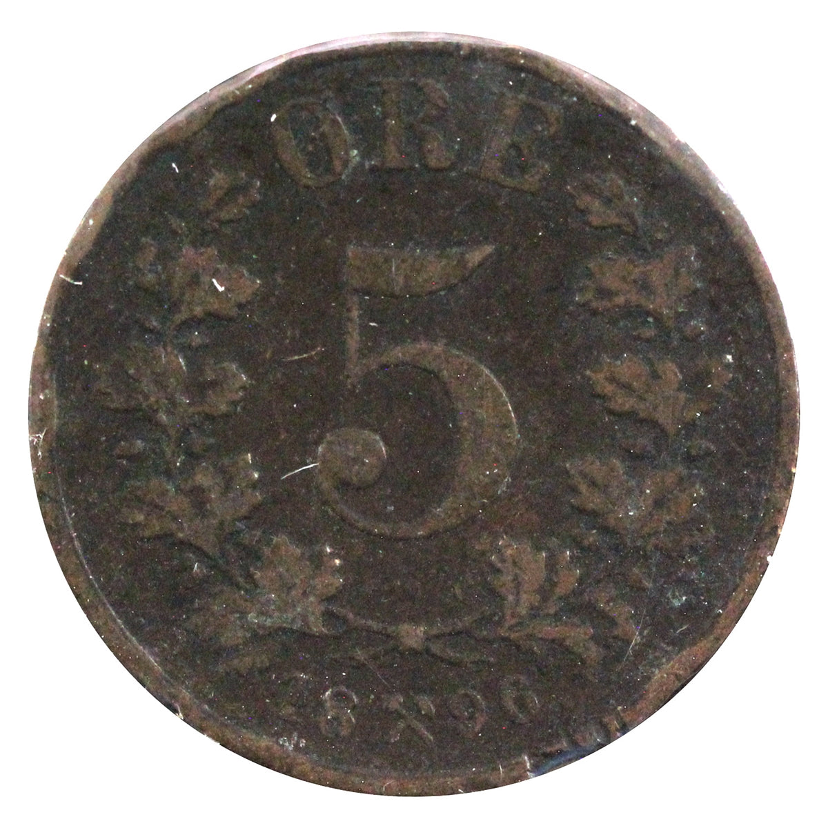 Norway 1896 5 Ore VF-EF (VF-30)