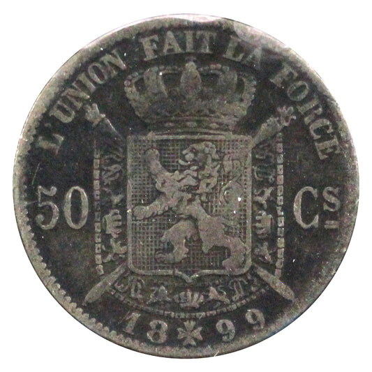 Belgium 1899 50 Centimes VF-EF (VF-30) $