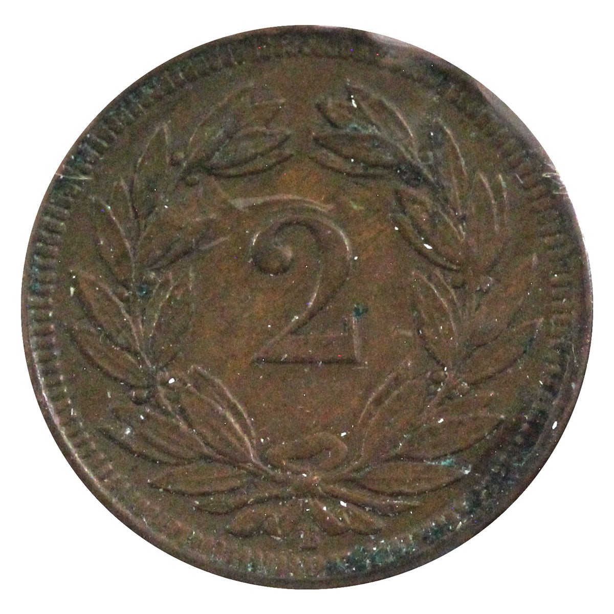 Switzerland 1900B 2 Rappen Almost Uncirculated (AU50)