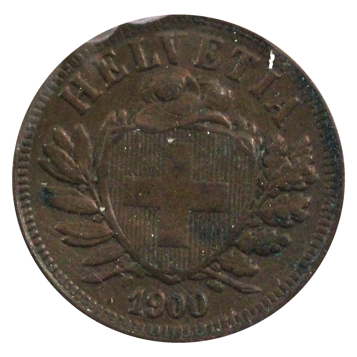 Switzerland 1900B 2 Rappen Almost Uncirculated (AU50)