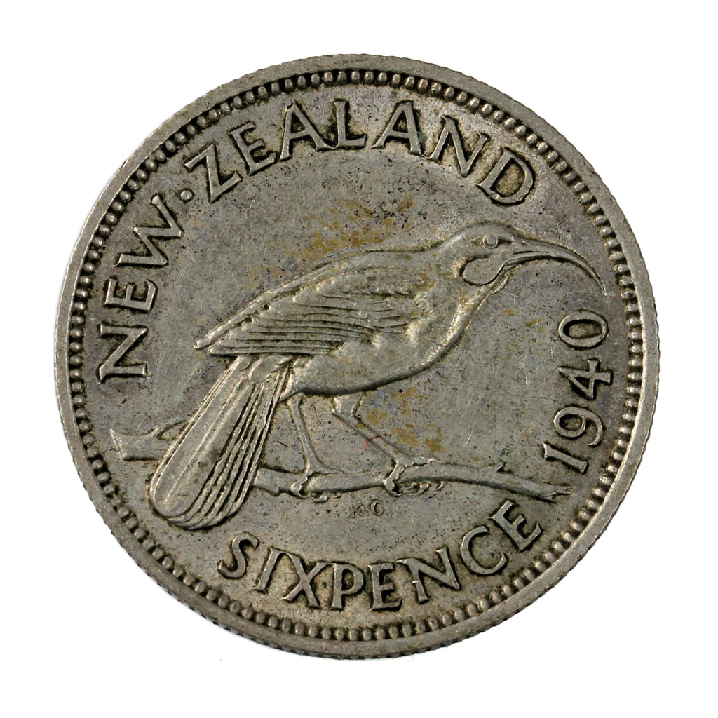 New Zealand 1940 6 Pence Extra Fine (EF40)