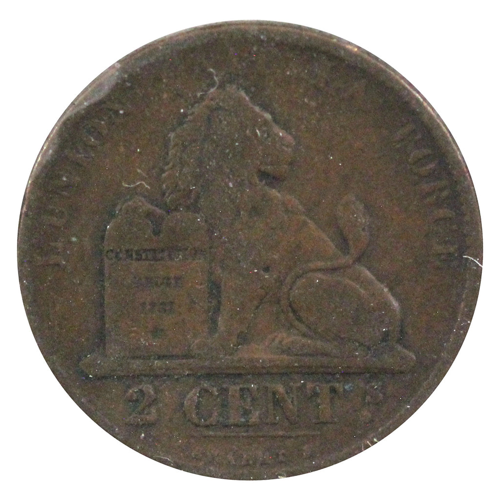 Belgium 1863 2 Centimes VF-EF (VF-30)