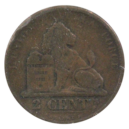 Belgium 1863 2 Centimes VF-EF (VF-30)