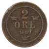 Sweden 1889 2 Ore Extra Fine (EF40)