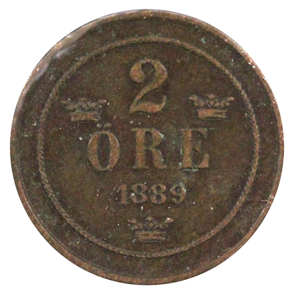 Sweden 1889 2 Ore Extra Fine (EF40)