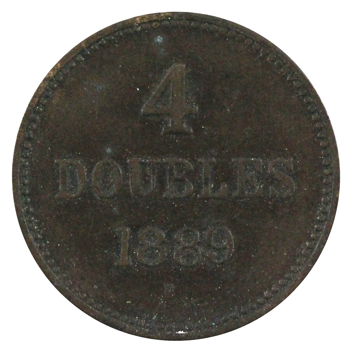 Guernsey 1889H 4 Doubles Almost Uncirculated (AU50)