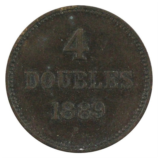 Guernsey 1889H 4 Doubles Almost Uncirculated (AU50)