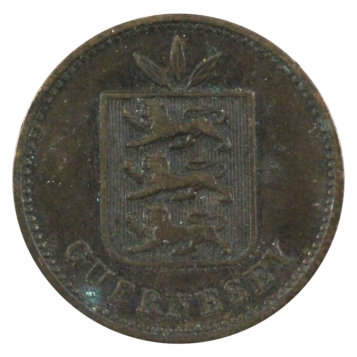 Guernsey 1889H 4 Doubles Almost Uncirculated (AU50)