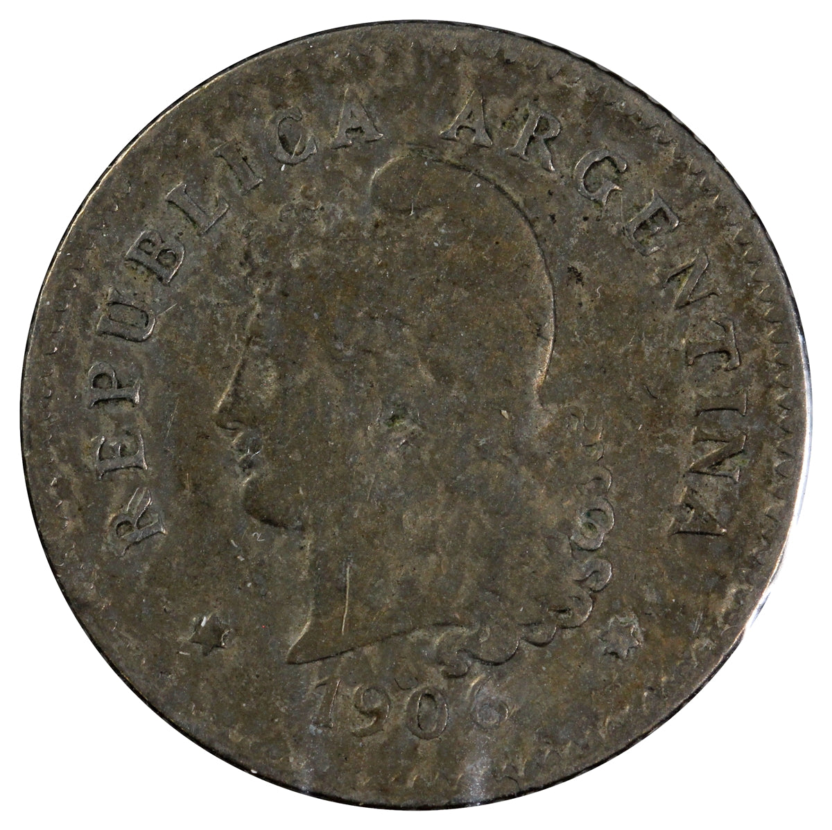 Argentina 1906 10 Centavos VF-EF (VF-30)