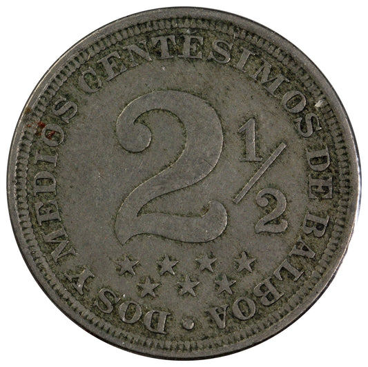 Panama 1907 2 1/2 Centesimos VF-EF (VF-30)