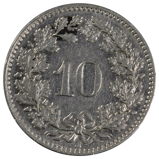 Switzerland 1932B 10 Rappen Almost Uncirculated (AU50)