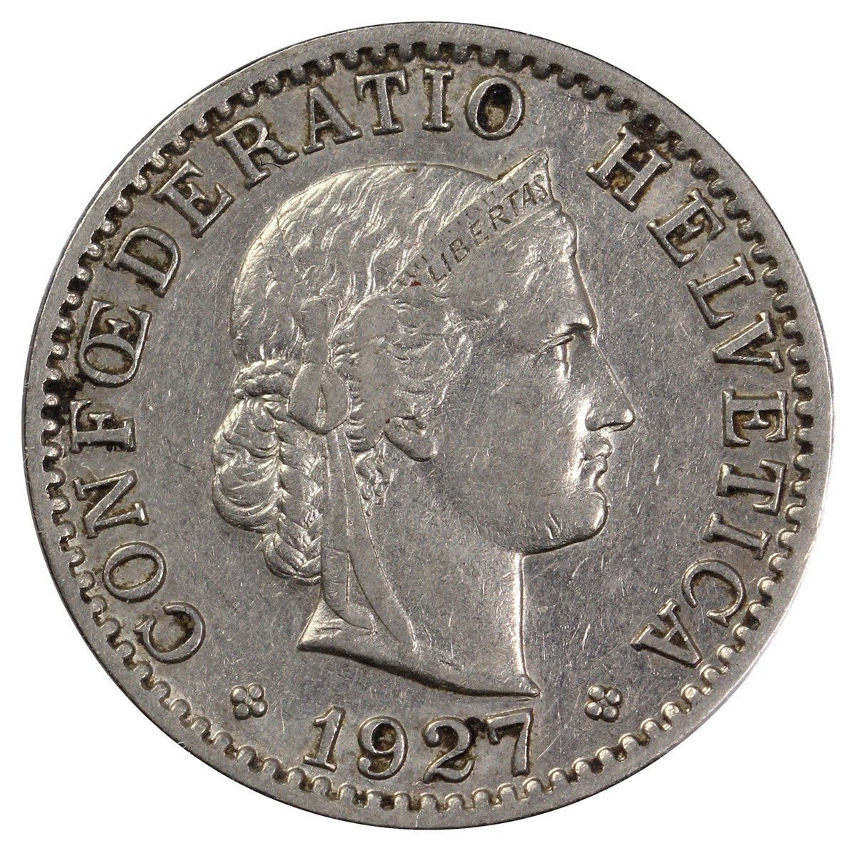 Switzerland 1927B 20 Rappen Extra Fine (EF40)